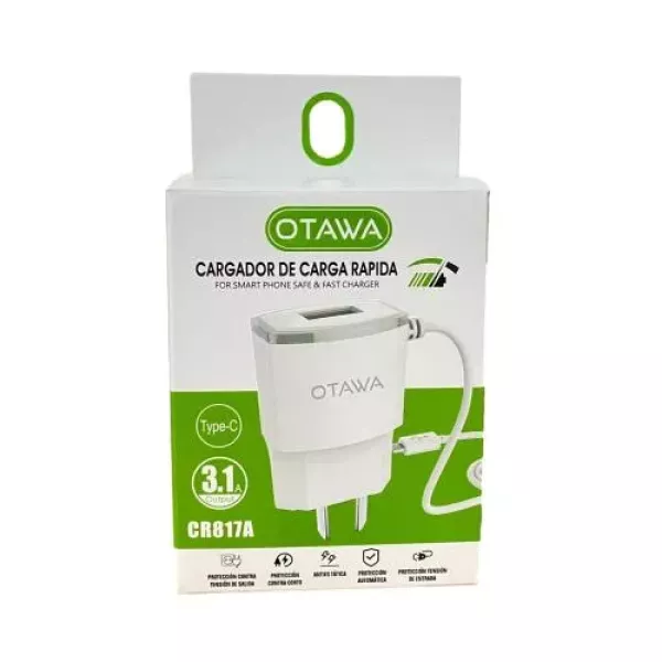 Cargador de Pared Tipo C 3.1A CR817A Otawa