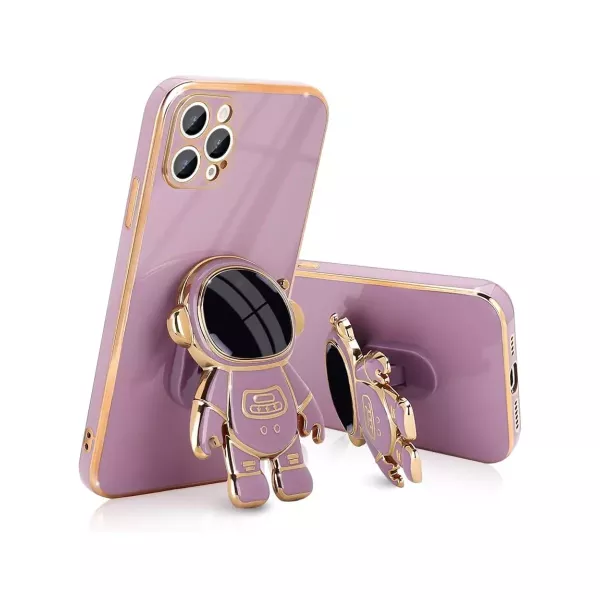 Funda Astronauta Con Soporte iPhone 15 Pro Lila