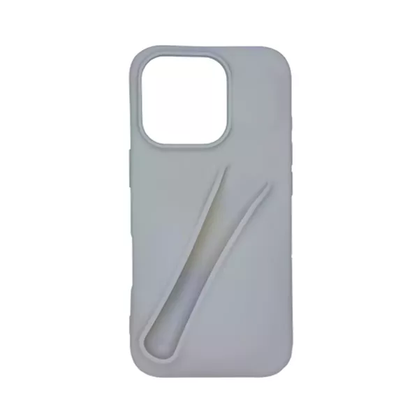 Funda Silicona Porta Labial iPhone 15 Pro Gris