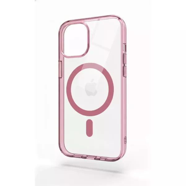 Funda Electro Magsafe Border Color Transparente iPhone 15 Rosa