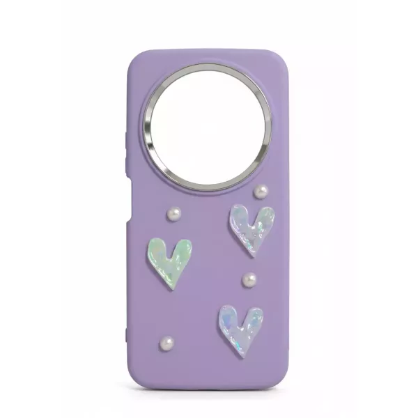 Funda Silicona Charms Corazón Samsung A07 Violeta
