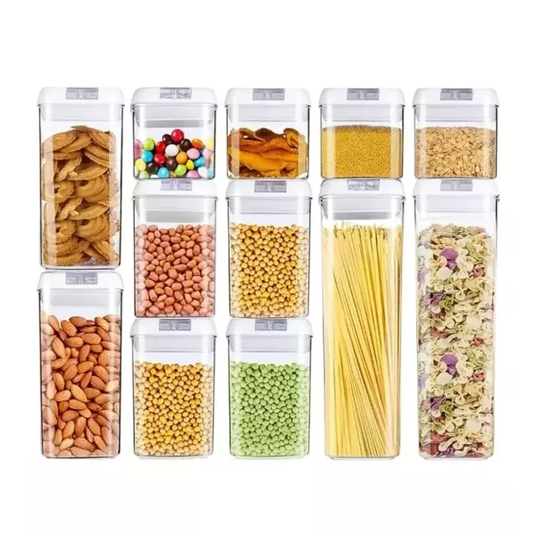 Set x12 Contenedores Para Cocina Tapa Hermetica Premium