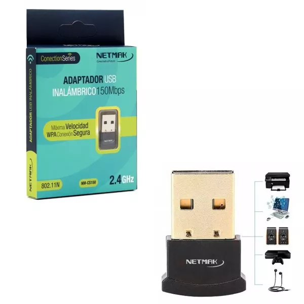 Adaptador USB WIFI Inalámbrico 150Mbps NM-CS150 NETMAK