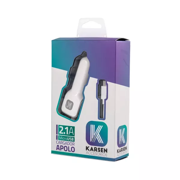 Cargador Auto Micro Usb 2.1a Apolo Karsen