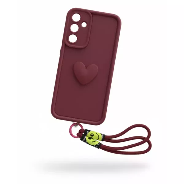 Funda Silicona Con Strap Samsung A07 Bordo