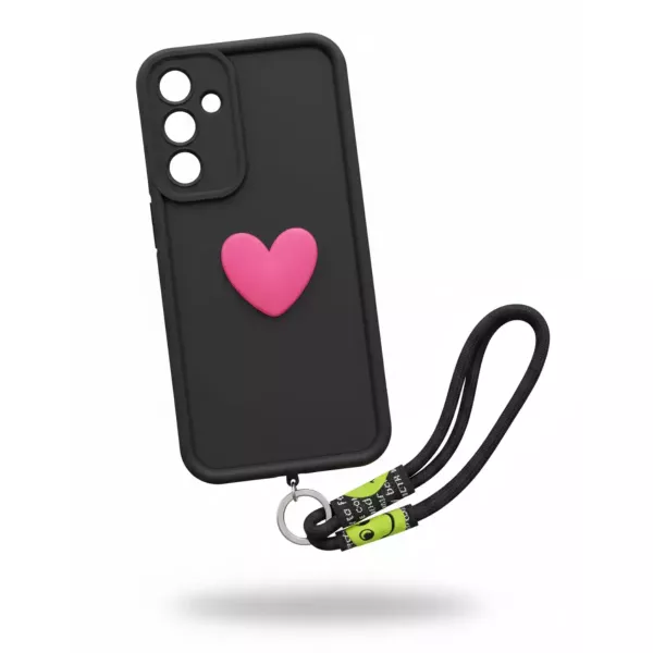 Funda Silicona Con Strap Samsung A07 Negro
