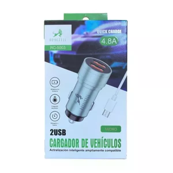 Cargador Auto Micro USB 4.8A RC-5003 Royalcell
