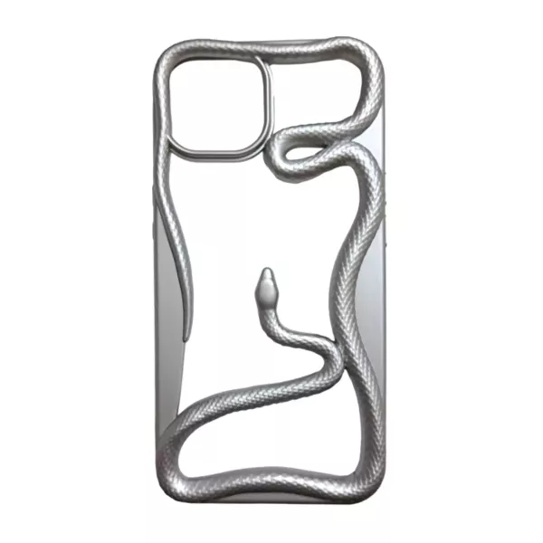 Funda Silicona Serpiente iPhone 13 Plateado